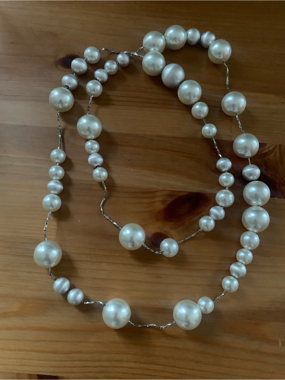 Zara Elegant White Pearl Bead Long Necklace - Women Jewelry